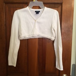 Girls White Knit Shrug